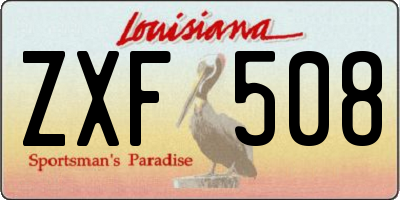 LA license plate ZXF508