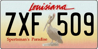 LA license plate ZXF509
