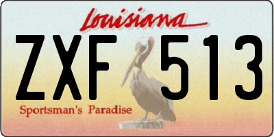 LA license plate ZXF513