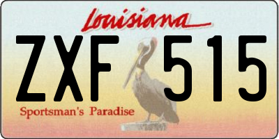 LA license plate ZXF515