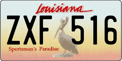 LA license plate ZXF516