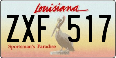LA license plate ZXF517