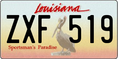 LA license plate ZXF519