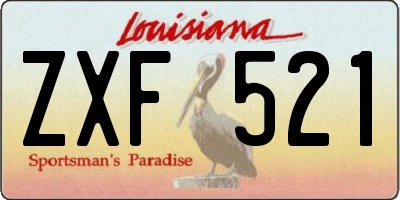 LA license plate ZXF521