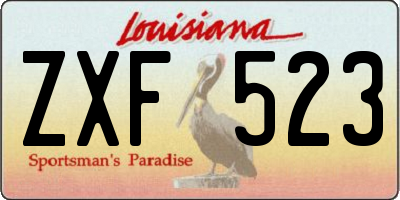 LA license plate ZXF523