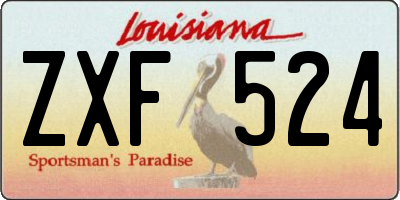 LA license plate ZXF524