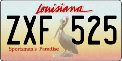 LA license plate ZXF525