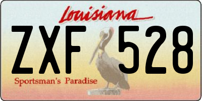 LA license plate ZXF528