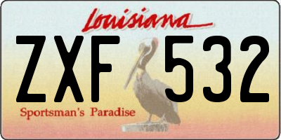 LA license plate ZXF532