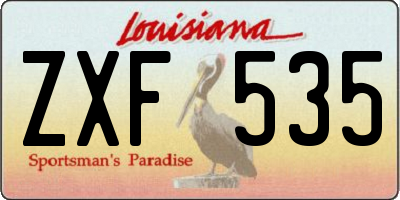 LA license plate ZXF535