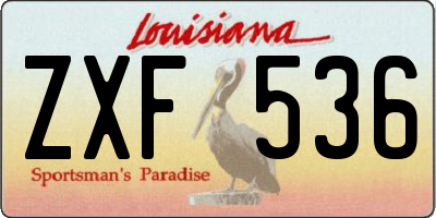 LA license plate ZXF536