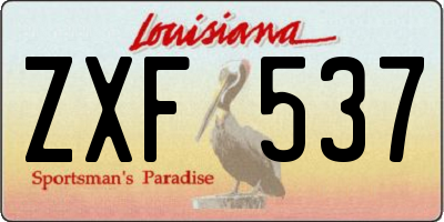 LA license plate ZXF537