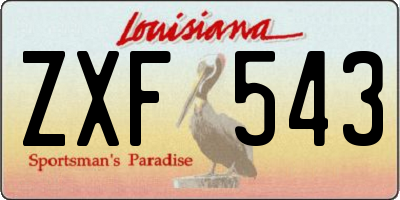 LA license plate ZXF543
