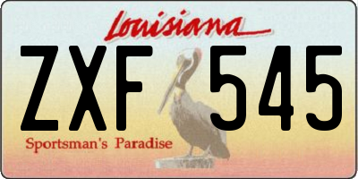 LA license plate ZXF545