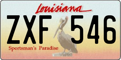 LA license plate ZXF546