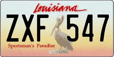 LA license plate ZXF547