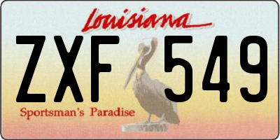 LA license plate ZXF549