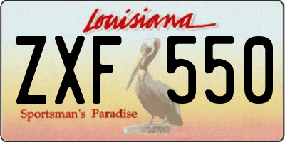 LA license plate ZXF550