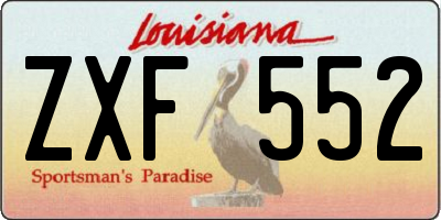 LA license plate ZXF552