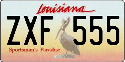 LA license plate ZXF555