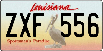 LA license plate ZXF556