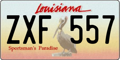 LA license plate ZXF557