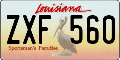 LA license plate ZXF560