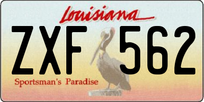 LA license plate ZXF562