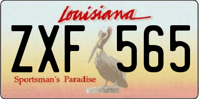 LA license plate ZXF565