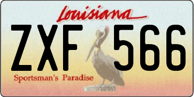 LA license plate ZXF566