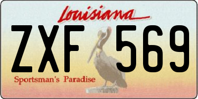 LA license plate ZXF569
