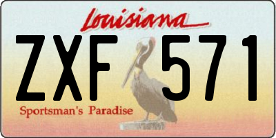 LA license plate ZXF571