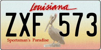 LA license plate ZXF573