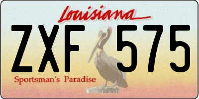 LA license plate ZXF575