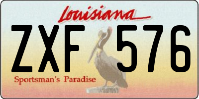 LA license plate ZXF576