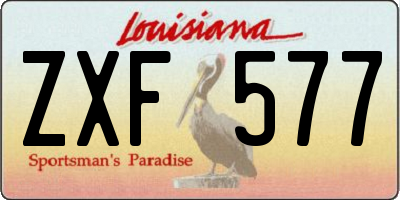 LA license plate ZXF577