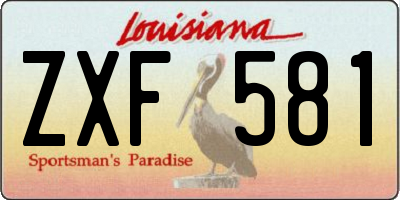 LA license plate ZXF581