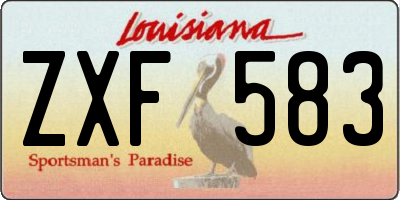 LA license plate ZXF583