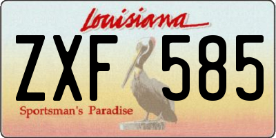 LA license plate ZXF585