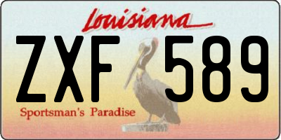 LA license plate ZXF589
