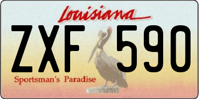 LA license plate ZXF590