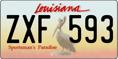 LA license plate ZXF593