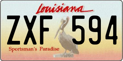LA license plate ZXF594