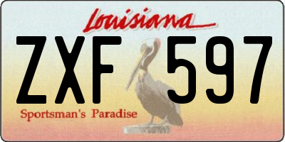 LA license plate ZXF597