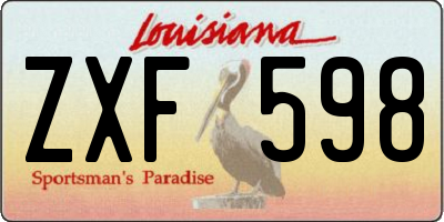LA license plate ZXF598