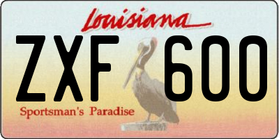 LA license plate ZXF600