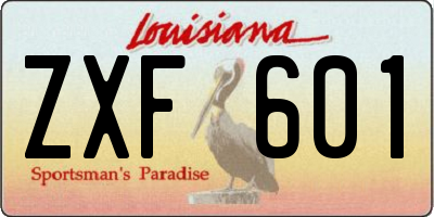 LA license plate ZXF601