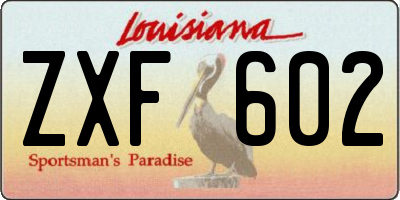 LA license plate ZXF602