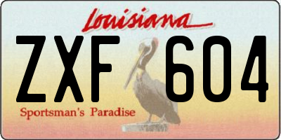 LA license plate ZXF604