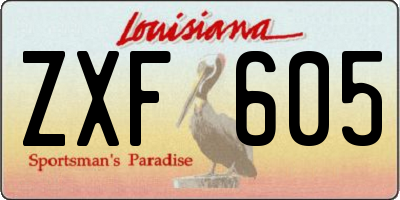 LA license plate ZXF605